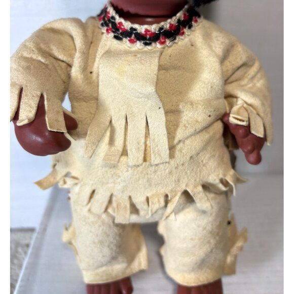 Vtg Regal Toys Native American Indian Dolls Suede Outfits Beaded Access '60s 12" - Picture 15 of 16